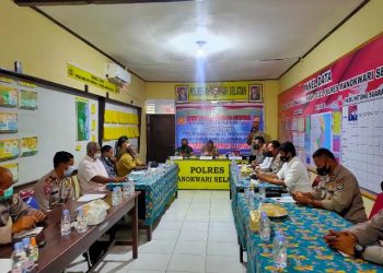 Rakor Jelang Nataru, Polres Mansel Tekankan Prokes dan Miras