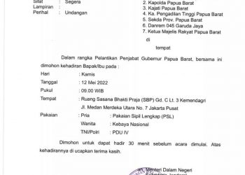 Besok, Penjabat Gubernur Papua Barat Dilantik