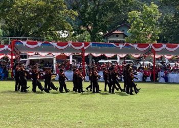 Pocil Satlantas Polres Manokwari Tampil Memukau di Bulan Bhakti Gotong Royong