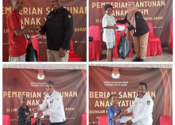 Santuni Anak Yatim dan Lansia di Sekitarnya, KPU Papua Barat Minta Doa