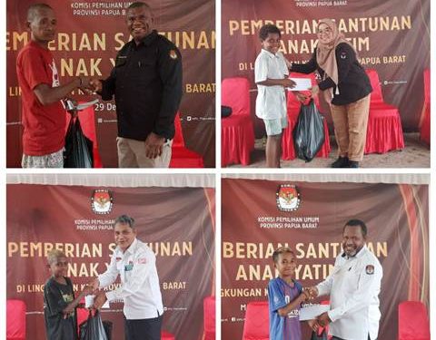 Santuni Anak Yatim dan Lansia di Sekitarnya, KPU Papua Barat Minta Doa