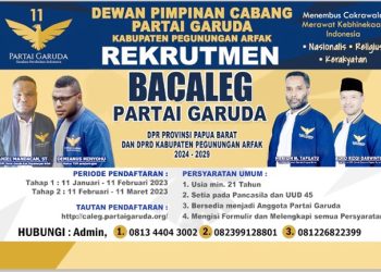 DPC Partai Garuda Pegaf Buka Pendaftaran Bacaleg DPRD