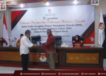 KPU Papua Barat Terima Syarat Dukungan Rudolf Tondok Sebagai Balon DPD RI