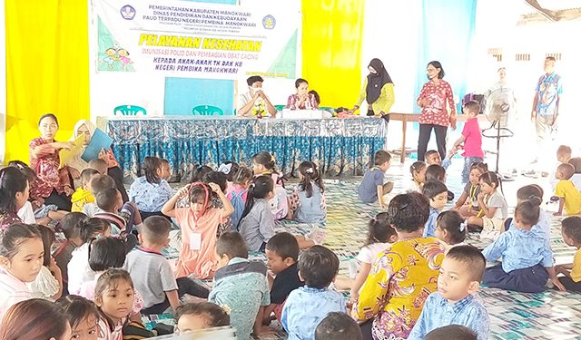 TK Pembina dan Puskesmas Sanggeng Kerjasama Berikan Imunisasi Campak