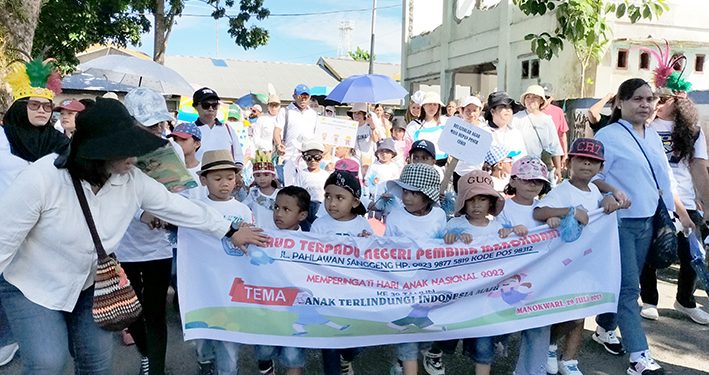 Ribuan Anak di Manokwari Peringati HAN 2023