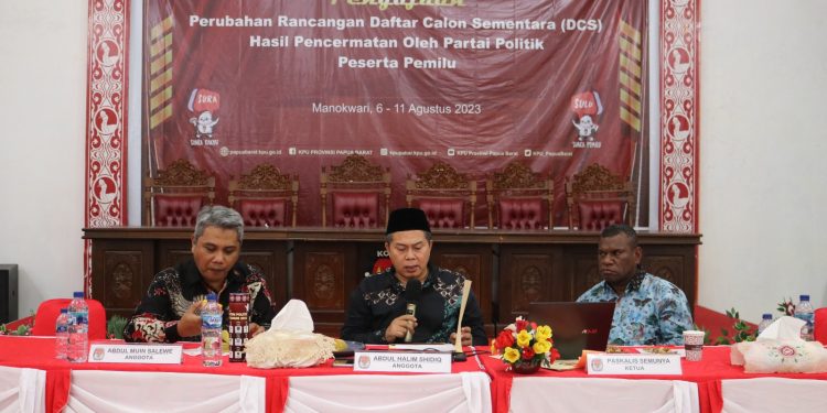 Tujuh Belas Parpol di Papua Barat Ajukan Perubahan Rancangan DCS  ke KPU