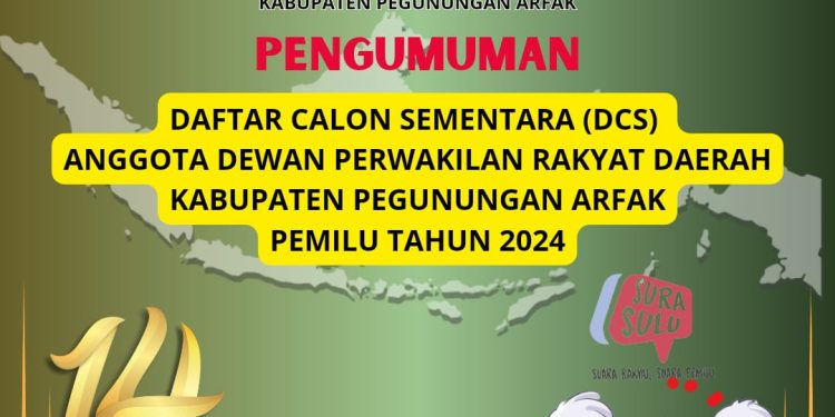 Pengumuman Daftar Calon Sementara Anggota DPRD Pegunungan Arfak dalam Pemilihan Umum Tahun 2024