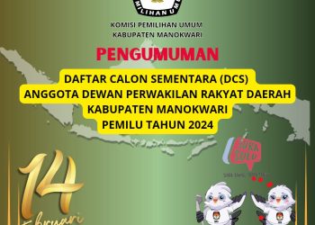 Pengumuman Daftar Calon Sementara Anggota DPRD Kabupaten Manokwari dalam Pemilihan Umum Tahun 2024