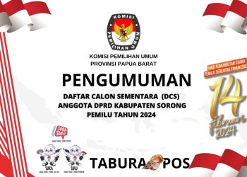 Pengumuman Daftar Calon Sementara Anggota DPRD Kabupaten Sorong Pemilihan Tahun 2024