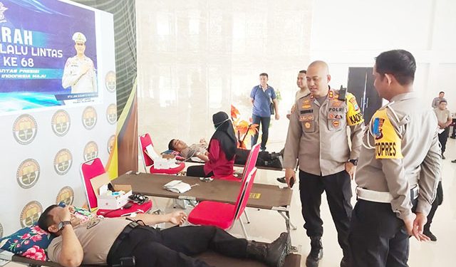 Satlantas Polres Teluk Bintuni Gelar Aksi Donor Darah