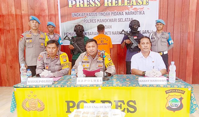 Polres Mansel Musnahkan 301 Gram Ganja atas Tersangka Musa