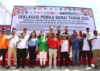 Polda Papua Barat Deklarasi Pemilu Damai 2024 di Aimas
