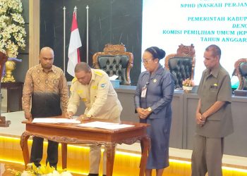 Teken NPHD, KPU Manokwari Mendapat Anggaran Pilkada Rp 50 Miliar