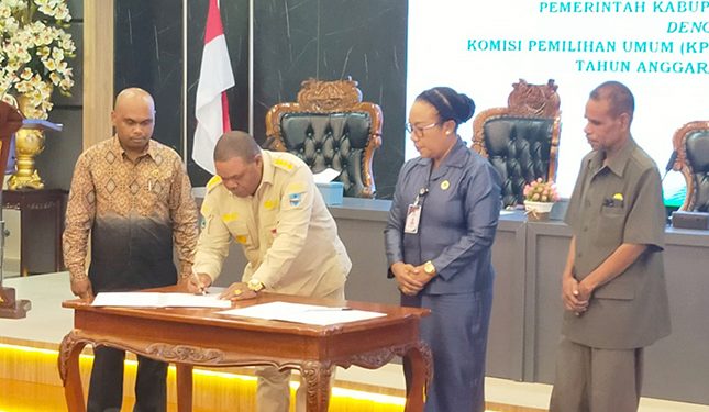 Teken NPHD, KPU Manokwari Mendapat Anggaran Pilkada Rp 50 Miliar