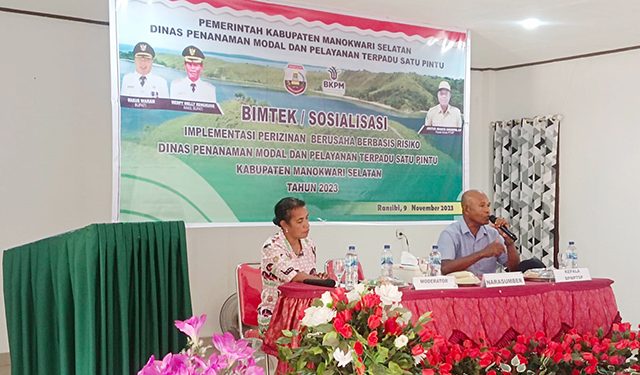 DPM-PTSP Sosialisasi Implementasi Perizinan Usaha Berbasis Resiko bagi Puluhan Pelaku Usaha di Mansel