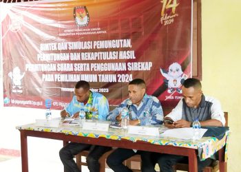 KPU Pegaf Gelar Bimtek dan Simulasi Pungut Hitung Rekapitulasi Bagi PPD dan PPS