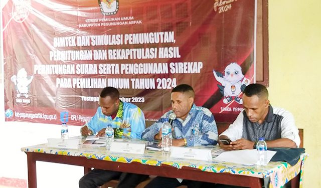 KPU Pegaf Gelar Bimtek dan Simulasi Pungut Hitung Rekapitulasi Bagi PPD dan PPS