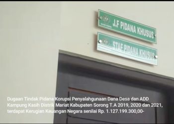 Kejari Sorong Limpahkan Perkara Tipikor Dana Desa di Kampung Kasih ke Pengadilan Tipikor