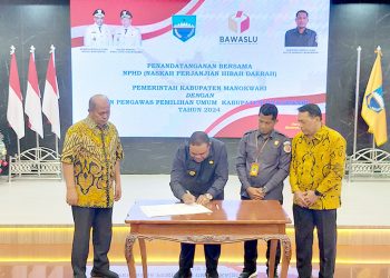 Teken NPHD Pemilu 2024, Pemda Manokwari Alokasikan Rp19 Miliar untuk Bawaslu