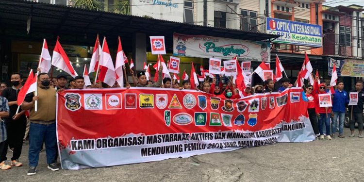 Gabung Jurus, Ormas, Aktivis dan Mahasiswa di Manokwari Gelar Aksi Dukung Pemilu Damai