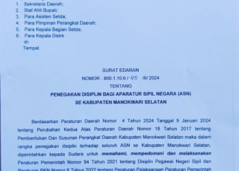 Tak Hanya Honorer, Bupati Mansel juga Terbitkan SE Penegakkan Disiplin ASN