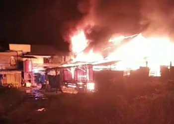 Bekas Base Camp Pekerja Proyek Terminal Wosi Ludes Dilalap Api