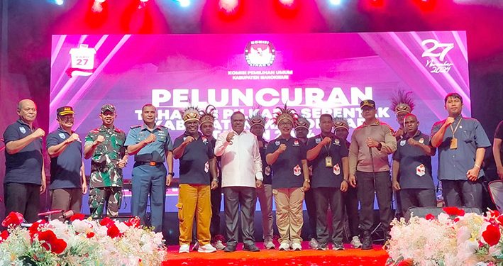 KPU Manokwari Launching Pilkada Serentak 2024, Pemilihan Dilaksanakan 27 November