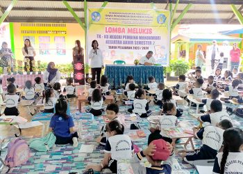 PAUD TNP Manokwari Adakan Lomba Melukis Melihat Perkembangan Kreatifitas Peserta Didiknya