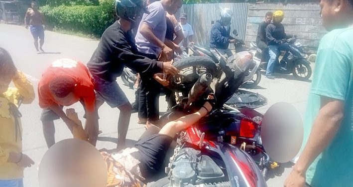 Tidak Benar Pembegalan Depan Polsek Amban, Tapi Laka Lantas