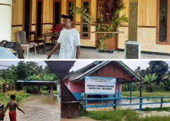 Langganan Banjir, Warga Kampung Persiapan Manam Palang Kantor Pemerintahan