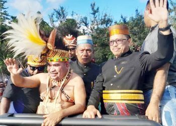 Ribuan Massa Pendukung dan Simpatisan Paslon DAMAI Antusias Lakukan Penjemputan 