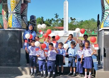 TK Negeri Pembina Manokwari Ajak Anak Didiknya Jalan Santai Cinta Indonesia