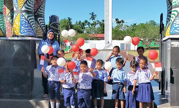 TK Negeri Pembina Manokwari Ajak Anak Didiknya Jalan Santai Cinta Indonesia