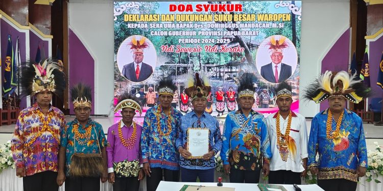 Keluarga Besar Waropen, Deklarasi Pernyataan Dukungan Bagi Paslon Gubernur Papua Barat DOAMU