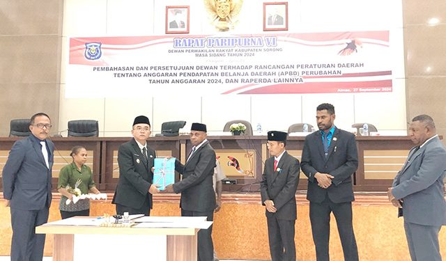 DPRD Kabupaten Sorong Setujui RAPBD Perubahan Tahun 2024