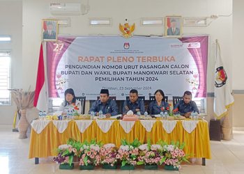 Pleno Terbuka KPU Mansel, Paslon Bernard-Mesakh Menempati Nomor Urut Satu