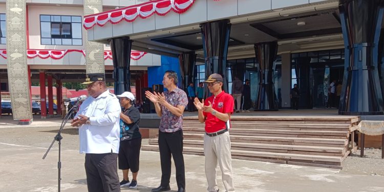 Puluhan Pimpinan OPD Alpa saat Pj. Gubernur ABT Pimpin Apel