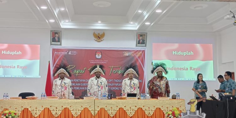 KPU Kabupaten Sorong Gelar Rapat Pleno Terbuka Rekapitulasi dan Penetapan DPT