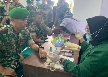Kodam XVIII Kasuari Gelar Bhakti Kesehatan dan Aksi Donor Darah