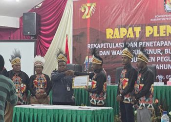 KPU Pegaf Tetapkan Hasil Pemilihan Bupati dan Wabup, DOMAN Peroleh Suara Terbanyak