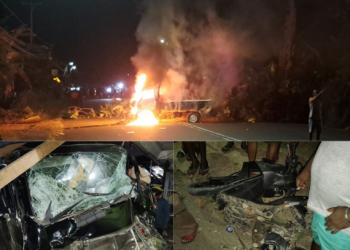 Laka di Amban, 2 Orang Dikabarkan Meninggal Dunia, Massa Bakar 1 Unit Mobil
