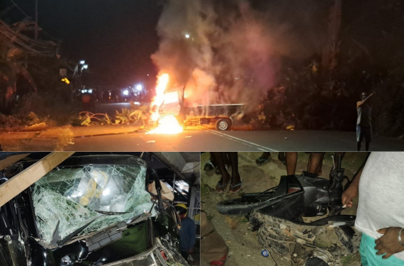 Laka di Amban, 2 Orang Dikabarkan Meninggal Dunia, Massa Bakar 1 Unit Mobil