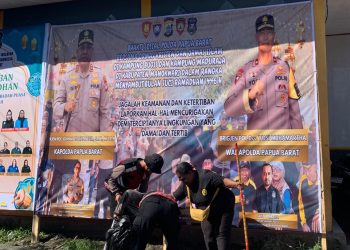 Sambut Ramadan,Polda Papua Barat Bersama SPI dan Ormas Islam Kristen Gelar Bakti Sosial