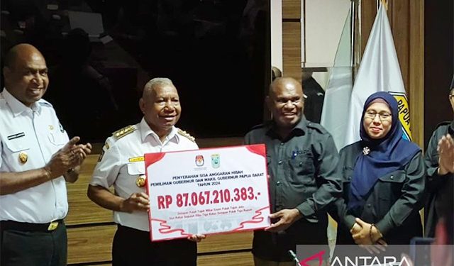 KPU Papua Barat Kembalikan Sisa Dana Hibah Pilkada Rp. 87,06 Miliar