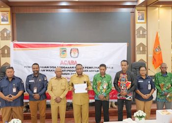 KPU Pegaf Kembalikan Sisa Anggaran Pilkada Sebesar Rp 2,501 Miliar Lebih