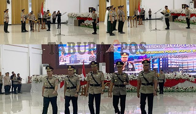 Kapolda Papua Barat Pimpin Sertijab Kabid Humas, Kabid Keuangan dan Kapolresta Manokwari