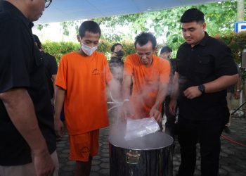 Polda Riau Musnahkan Barang Bukti Narkoba Jaringan Internasional