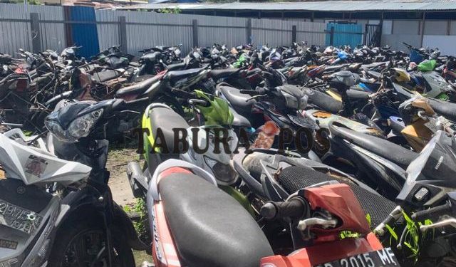 BB Kendaraan Menumpuk di Polresta Manokwari, Pemilik Diimbau Segera Datang Ambil
