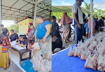 Masjid Salsabila Bagi Habis Daging Kurban kepada Warga Sogun Raya