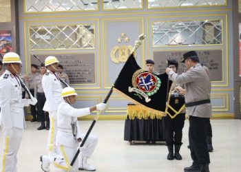 Kapolda Aceh Inspektur Upacara Pemuliaan Nilai-Nilai Tribrata Pataka Polda Aceh, Dalam Rangka Hari Bhayangkara ke 79